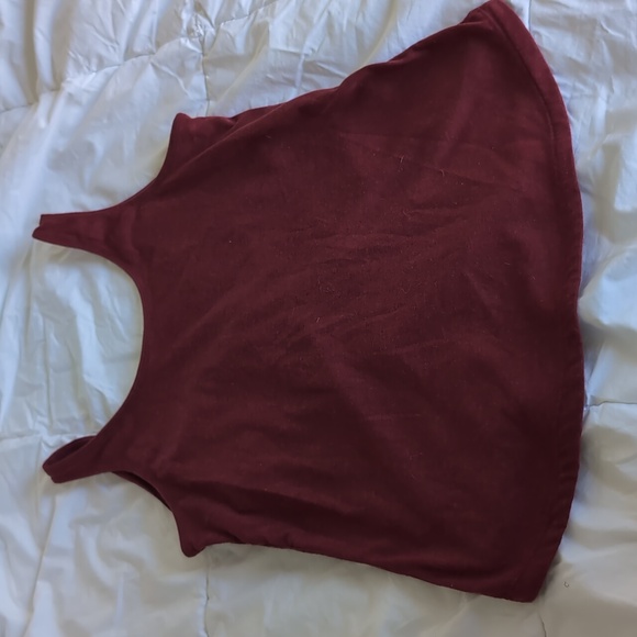 Adidas Sport Tank Top with Crop Criss Cross Front Burgundy Size Small - Picture 5 of 5